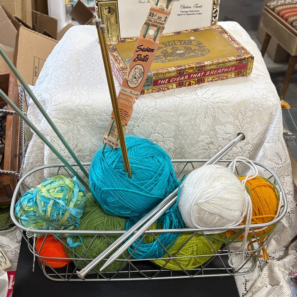 Colorful Yarn and Knitting Needles Set